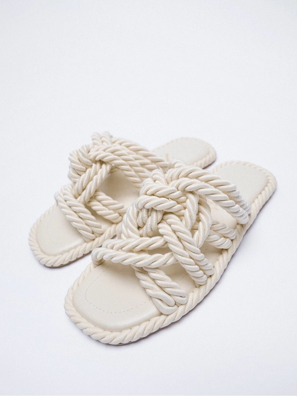 Zara Knotted Slide Sandals 38